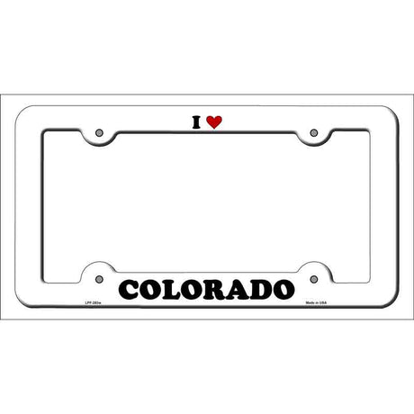 Love Colorado Novelty Metal License Plate Frame LPF-283 White