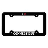 Love Connecticut Novelty Metal License Plate Frame LPF-284 Black