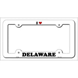 Love Delaware Novelty Metal License Plate Frame LPF-285 White