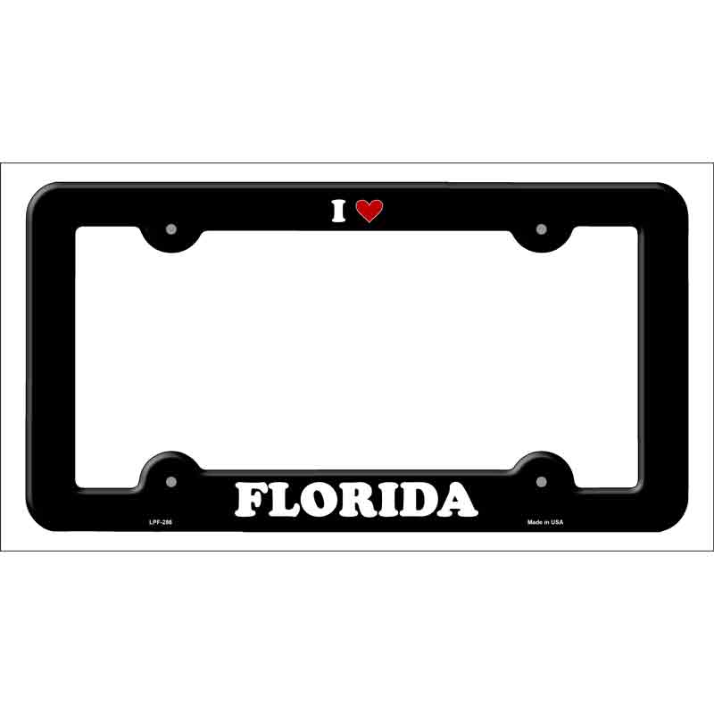 Love Florida Novelty Metal License Plate Frame LPF-286 Black