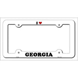 Love Georgia Novelty Metal License Plate Frame LPF-287 White