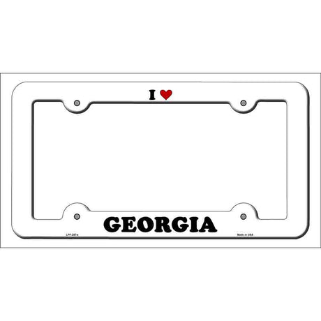 Love Georgia Novelty Metal License Plate Frame LPF-287 White