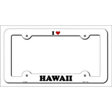 Love Hawaii Novelty Metal License Plate Frame LPF-288 White