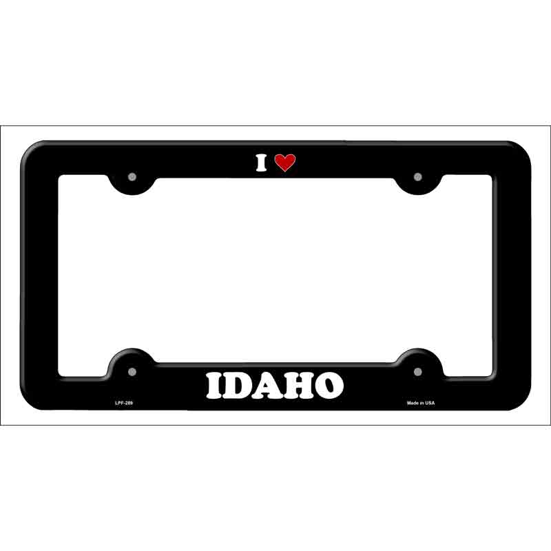 Love Idaho Novelty Metal License Plate Frame LPF-289 Black