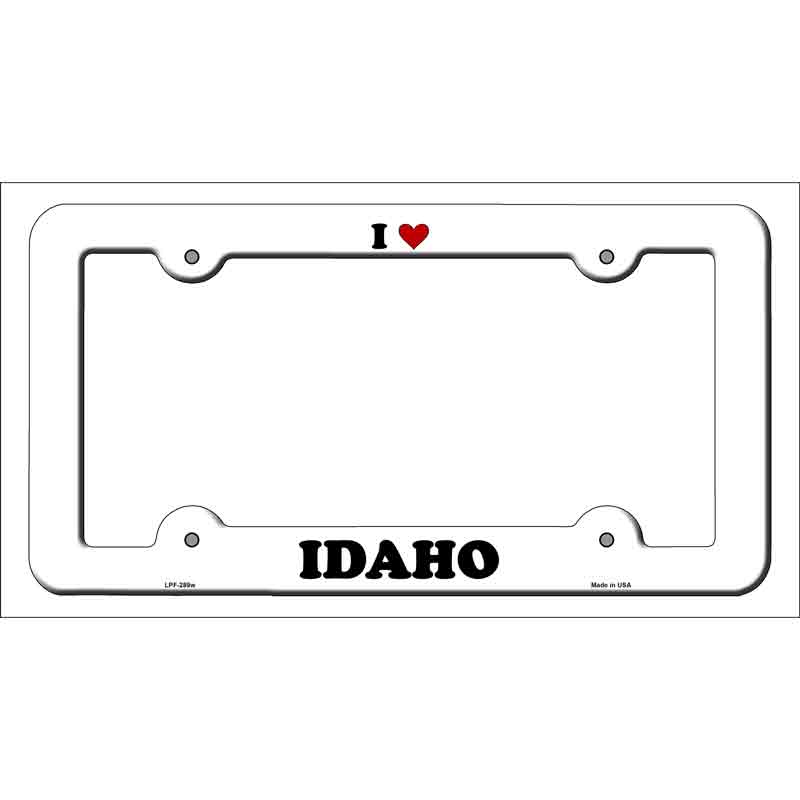 Love Idaho Novelty Metal License Plate Frame LPF-289 White