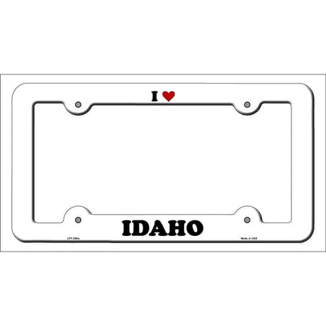 Love Idaho Novelty Metal License Plate Frame LPF-289 White