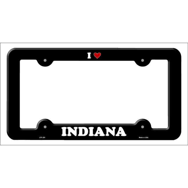 Love Indiana Novelty Metal License Plate Frame LPF-291 Black