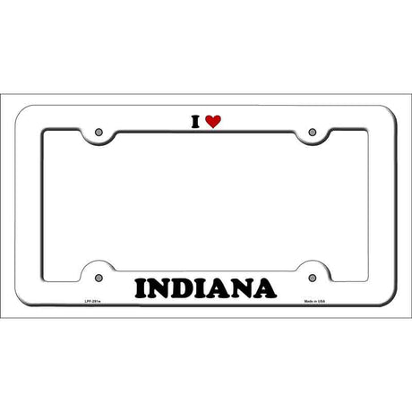 Love Indiana Novelty Metal License Plate Frame LPF-291 White