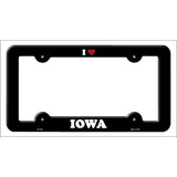 Love Iowa Novelty Metal License Plate Frame LPF-292 Black