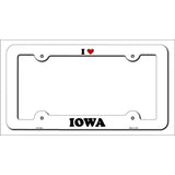 Love Iowa Novelty Metal License Plate Frame LPF-292 White