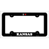 Love Kansas Novelty Metal License Plate Frame LPF-293 Black