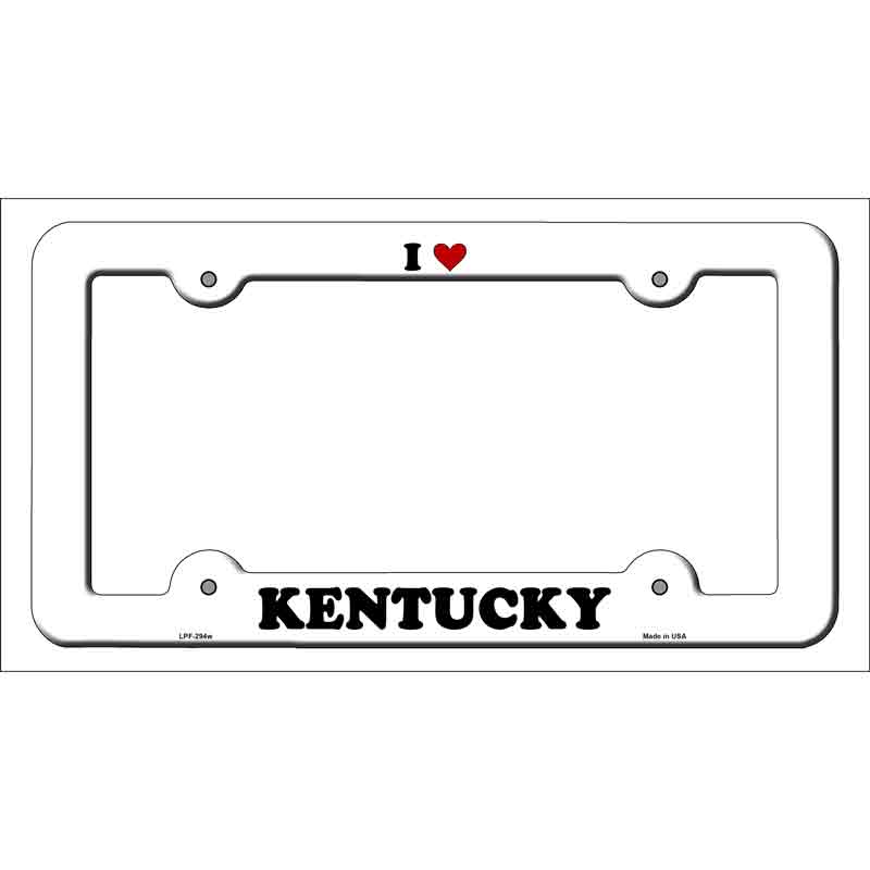 Love Kentucky Novelty Metal License Plate Frame LPF-294 White