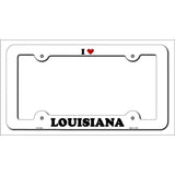 Love Louisiana Novelty Metal License Plate Frame LPF-295 White