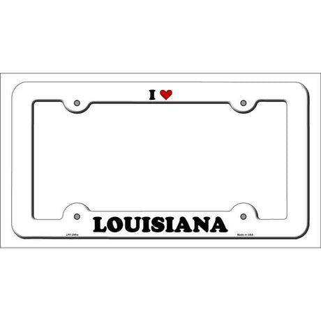 Love Louisiana Novelty Metal License Plate Frame LPF-295 White