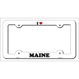 Love Maine Novelty Metal License Plate Frame LPF-296 White