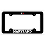 Love Maryland Novelty Metal License Plate Frame LPF-297 Black