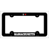 Love Massachusetts Novelty Metal License Plate Frame LPF-298 Black