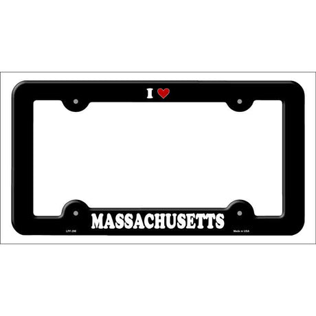 Love Massachusetts Novelty Metal License Plate Frame LPF-298 Black