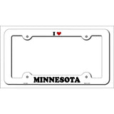 Love Minnesota Novelty Metal License Plate Frame LPF-300 White