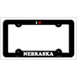 Love Nebraska Novelty Metal License Plate Frame LPF-304 Black