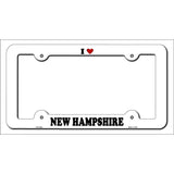 Love New Hampshire Novelty Metal License Plate Frame LPF-306 White