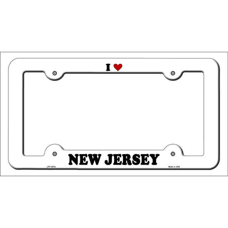 Love New Jersey Novelty Metal License Plate Frame LPF-307 White