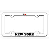 Love New York Novelty Metal License Plate Frame LPF-309 White