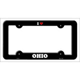 Love Ohio Novelty Metal License Plate Frame LPF-312 Black