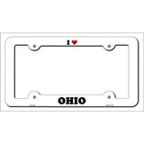 Love Ohio Novelty Metal License Plate Frame LPF-312 White