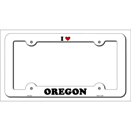 Love Oregon Novelty Metal License Plate Frame LPF-314 White