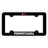 Love Pennsylvania Novelty Metal License Plate Frame LPF-315 Black