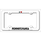 Love Pennsylvania Novelty Metal License Plate Frame LPF-315 White