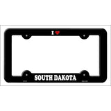 Love South Dakota Novelty Metal License Plate Frame LPF-318 Black