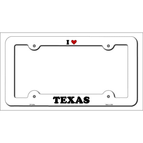 Love Texas Novelty Metal License Plate Frame LPF-320 White