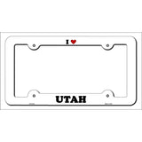 Love Utah Novelty Metal License Plate Frame LPF-321 White