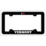 Love Vermont Novelty Metal License Plate Frame LPF-322 Black