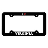 Love Virginia Novelty Metal License Plate Frame LPF-323 Black