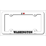 Love Washington Novelty Metal License Plate Frame LPF-324 White