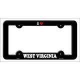 Love West Virginia Novelty Metal License Plate Frame LPF-325 Black