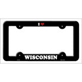 Love Wisconsin Novelty Metal License Plate Frame LPF-326 Black