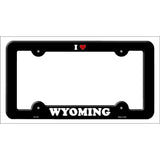 Love Wyoming Novelty Metal License Plate Frame LPF-327 Black