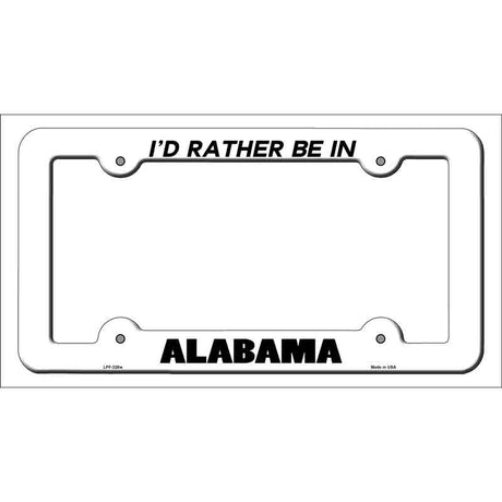 Be In Alabama Novelty Metal License Plate Frame LPF-328 White