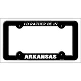 Be In Arkansas Novelty Metal License Plate Frame LPF-331 Black