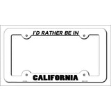 Be In California Novelty Metal License Plate Frame LPF-332 White