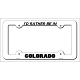 Be In Colorado Novelty Metal License Plate Frame LPF-333 White