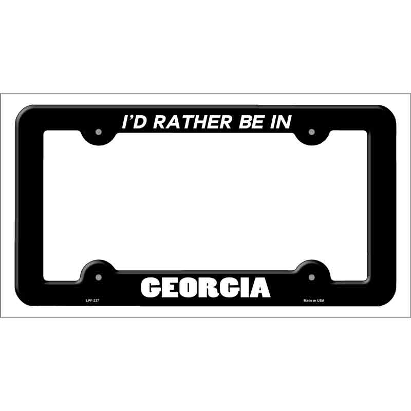 Be In Georgia Novelty Metal License Plate Frame LPF-337 Black