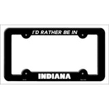 Be In Indiana Novelty Metal License Plate Frame LPF-341 Black