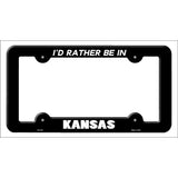 Be In Kansas Novelty Metal License Plate Frame LPF-343 Black