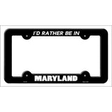 Be In Maryland Novelty Metal License Plate Frame LPF-347 Black