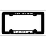 Be In Massachusetts Novelty Metal License Plate Frame LPF-348 Black